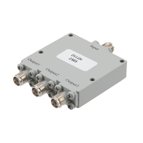 3 Way Power Divider SMA Connectors From 6 GHz to 18 GHz Rated at 30 Watts Fairview Microwave FMDV1104