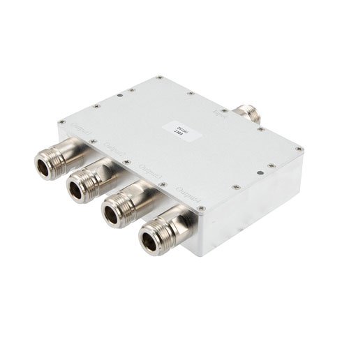 4 Way Power Divider N Connectors From 0.7 GHz to 2.7 GHz Rated at 30 Watts Fairview Microwave FMDV1141