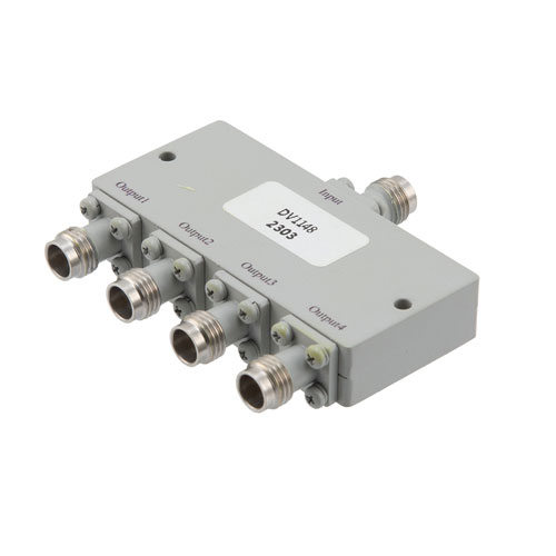 4 Way Power Divider 2.4mm Connectors From 25 GHz to 50 GHz Rated at 20 Watts Fairview Microwave FMDV1148