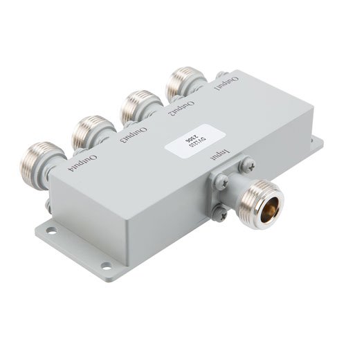 4 way Power Divider N Connectors from 10 MHz to 500 MHz Rated at 10 Watts Fairview Microwave FMDV1210