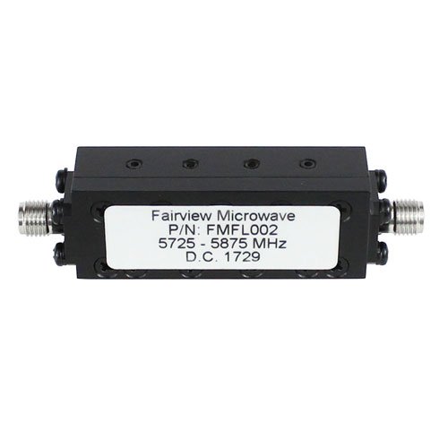 Bandpass Cavity Filter Operating From 5.725 GHz to 5.875 GHz With SMA Female Connectors Fairview Microwave FMFL002