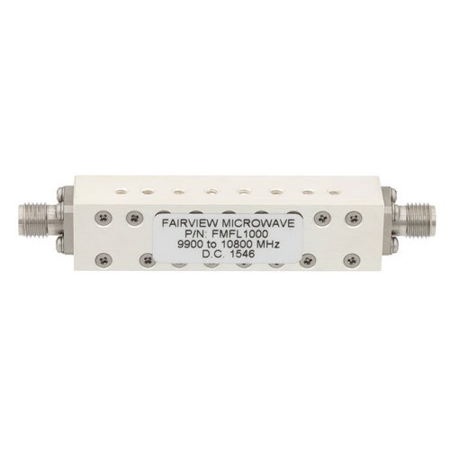 Bandpass Cavity Filter Operating From 9.9 GHz to 10.8 GHz With SMA Female Connectors Fairview Microwave FMFL1000