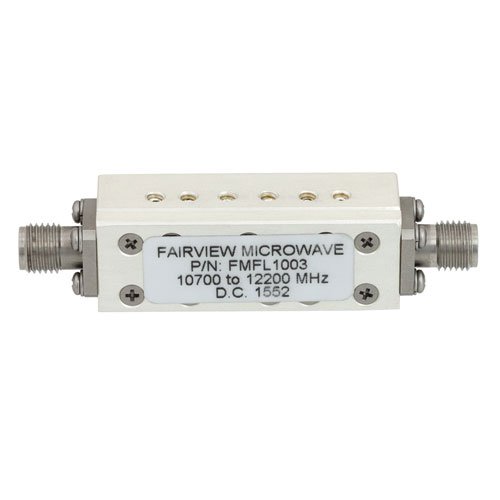 Bandpass Cavity Filter Operating From 10.7 GHz to 12.2 GHz With SMA Female Connectors Fairview Microwave FMFL1003