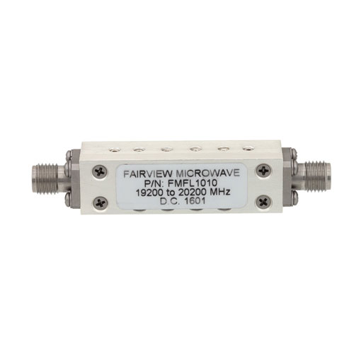 Bandpass Cavity Filter Operating From 19.2 GHz to 20.2 GHz With SMA Female Connectors Fairview Microwave FMFL1010