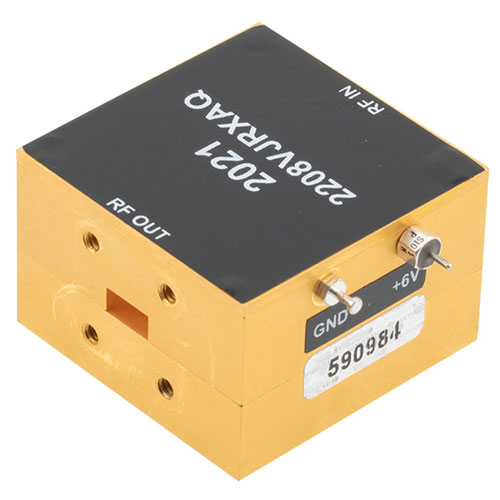 WR-28 Waveguide with UG-599/U Flange Active 2x Frequency Multiplier Module with Outputs at 26.5 GHz to 40 GHz and +22 dBm Power Fairview Microwave FMFX2021