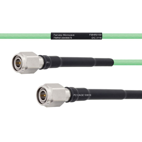 Temperature Conditioned Low Loss TNC Male to TNC Male Cable LL142 Coax in 12 Inch Fairview Microwave FMHR0159-12