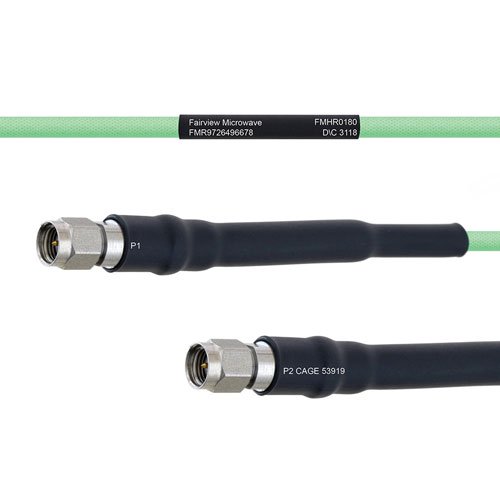 Temperature Conditioned Low Loss SMA Male to SMA Male Cable LL160 Coax Fairview Microwave FMHR0180