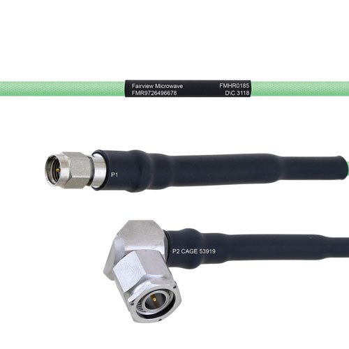 Temperature Conditioned Low Loss SMA Male to RA TNC Male Cable LL160 Coax in 24 Inch Fairview Microwave FMHR0185-24