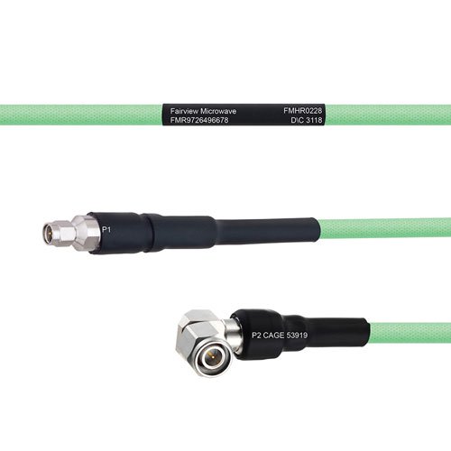 Temperature Conditioned Low Loss SMA Male to RA TNC Male Cable LL335i Coax in 100 cm Fairview Microwave FMHR0228-100CM