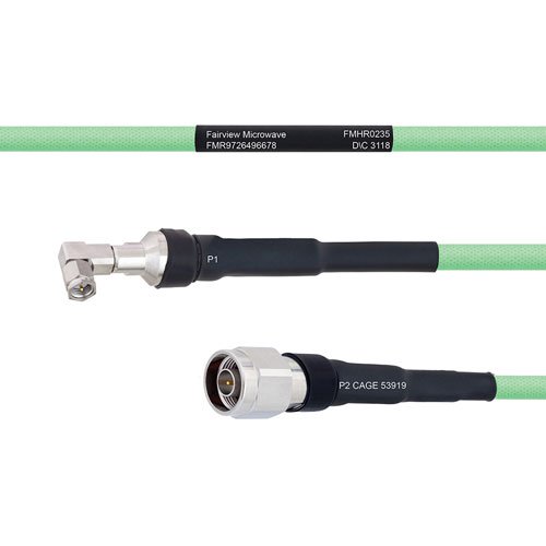 Temperature Conditioned Low Loss RA SMA Male to N Male Cable LL335i Coax in 100 cm Fairview Microwave FMHR0235-100CM