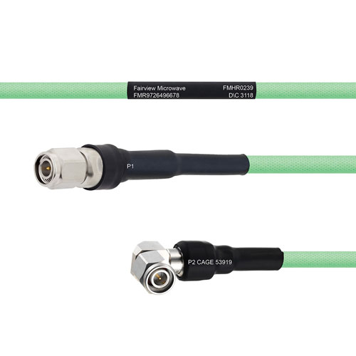 Temperature Conditioned Low Loss TNC Male to RA TNC Male Cable LL335i Coax in 24 Inch Fairview Microwave FMHR0239-24