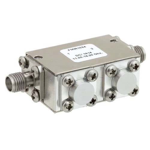 Dual Junction Isolator SMA Female With 40 dB Isolation From 11 GHz to 18 GHz Rated to 5 Watts Fairview Microwave FMIR1024