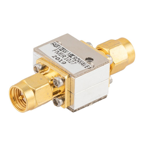 Isolator SMA Male with 20 dB Isolation from 8 GHz to 12 GHz Rated to 10 Watts Fairview Microwave FMIR1027