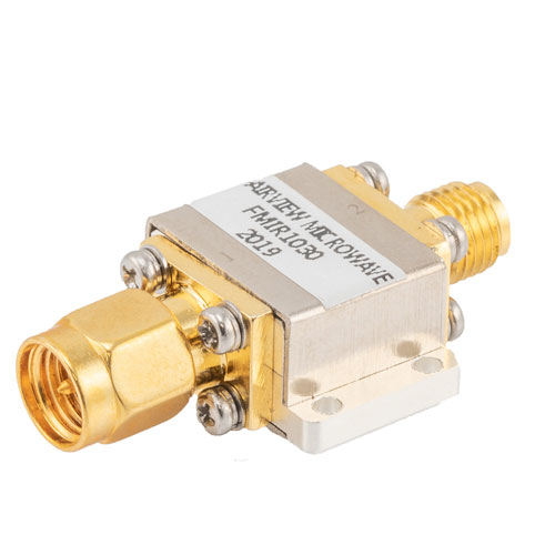 Isolator SMA Male to SMA Female with 10 dB Isolation from 6 GHz to 18 GHz Rated to 10 Watts Fairview Microwave FMIR1030