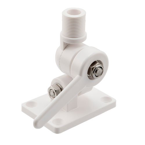 Dual Swivel Rachet Style Marine Antenna Mount, Anti Corrosion ABS, 1"-14 Male Threads Fairview Microwave FMMARRM01