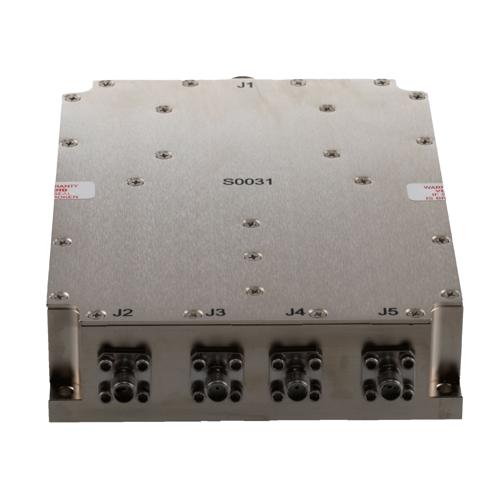 4 Way Broadband Combiner SMA Female Input and N-Type Female Output from 700 MHz to 6 GHz rated 300 Watts Fairview Microwave FMS0031