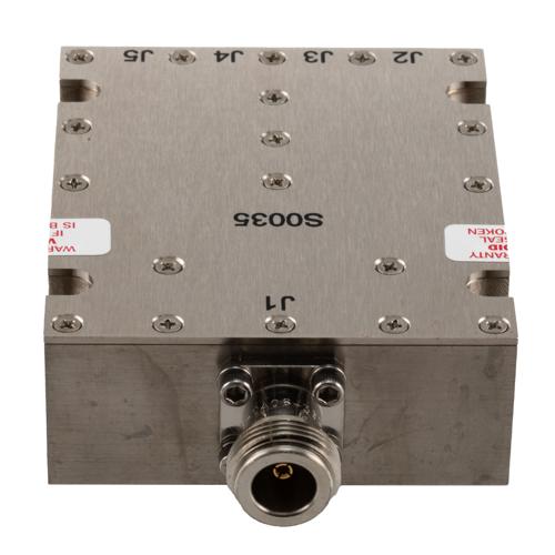 4 Way Broadband Combiner SMA Female Input and N-Type Female Output from 2 GHz to 8 GHz rated 300 Watts Fairview Microwave FMS0035