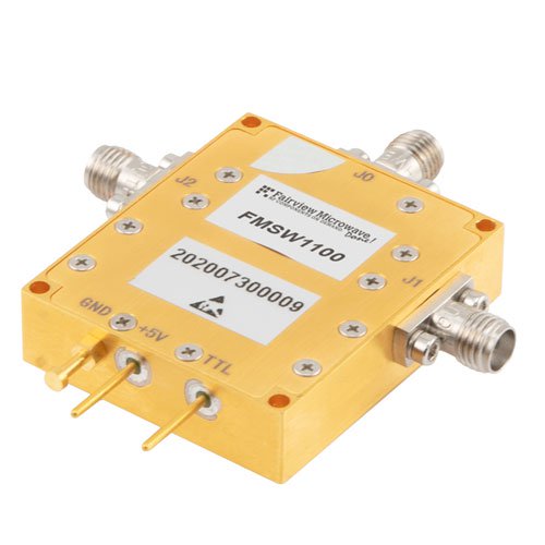 SMA Reflective SPDT GaN High Power PIN Diode Switch from DC to 6 GHz Rated at 40 Watts < 100ns Speed Fairview Microwave FMSW1100