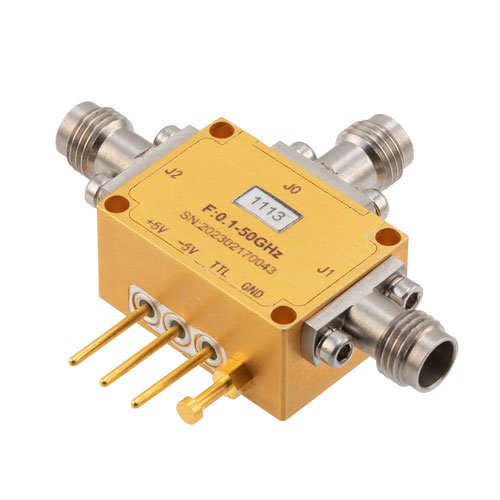 Absorptive SPDT Ultra-Wideband SPDT PIN Diode Switch Operating 100 MHz to 50 GHz, Up to 23 dBm, 50 nsec and 2.4mm Fairview Microwave FMSW1113