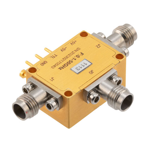 Absorptive SPDT Ultra-Wideband SPDT PIN Diode Switch Operating 100 MHz to 50 GHz, Up to 23 dBm, 50 nsec and 2.4mm Fairview Microwave FMSW1113