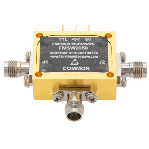 High Power 1.85mm SPDT PIN Diode Switch Absorptive from 100 MHz to 67 GHz Rated at +27 dBm Fairview Microwave FMSW2050