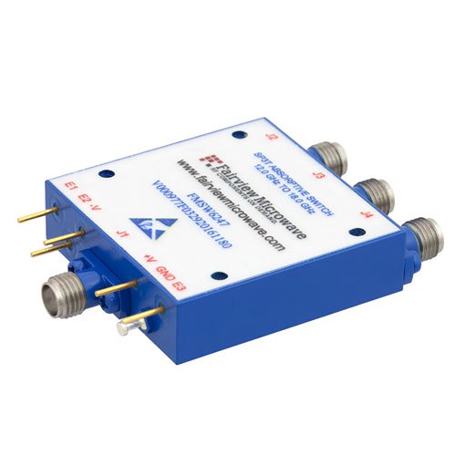 High Power Field Replaceable SMA SP3T PIN Diode Switch Absorptive From 12 GHz to 18 GHz Rated at +20 dBm Fairview Microwave FMSW6247