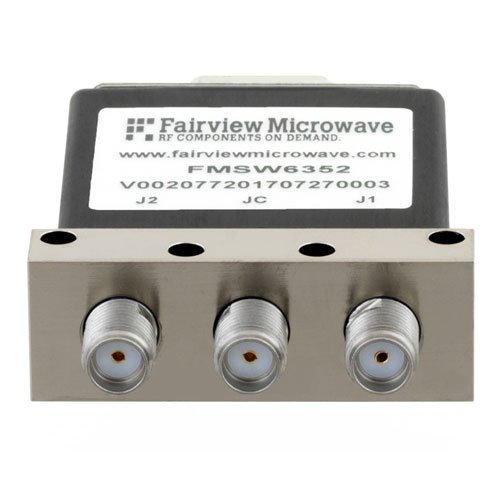 SPDT Latching DC to 18 GHz Electro-Mechanical Relay Switch, up to 90W, 12V, SMA Fairview Microwave FMSW6352