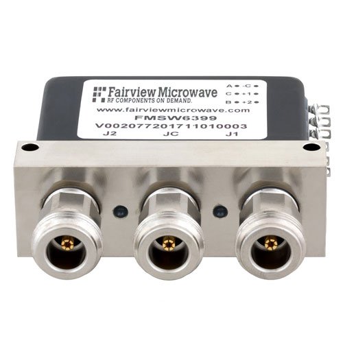 SPDT Latching DC to 12 GHz Electro-Mechanical Relay Switch, Indicators, up to 600W, 28V, N Fairview Microwave FMSW6399