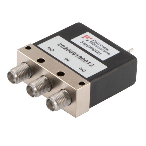 SPDT Failsafe Electro-Mechanical Relay Switch DC to 26.5 GHz , Up To 90W, 28V, 2M Lifecycles, SMA Fairview Microwave FMSW6421