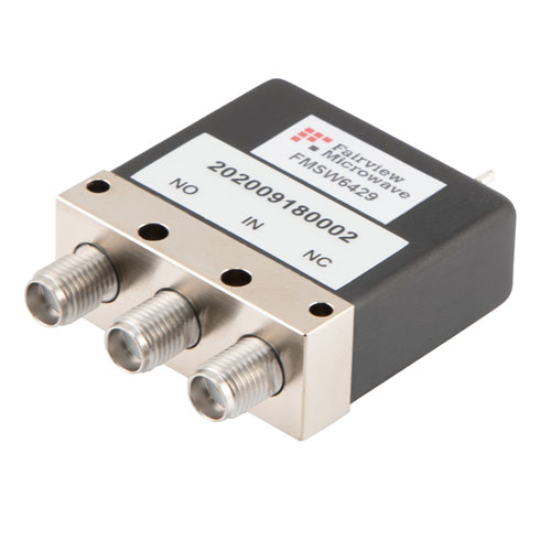 SPDT Failsafe Electro-Mechanical Relay Switch DC to 18 GHz , Upt To 90W, 28V, 2M Lifecycles, SMA Fairview Microwave FMSW6429