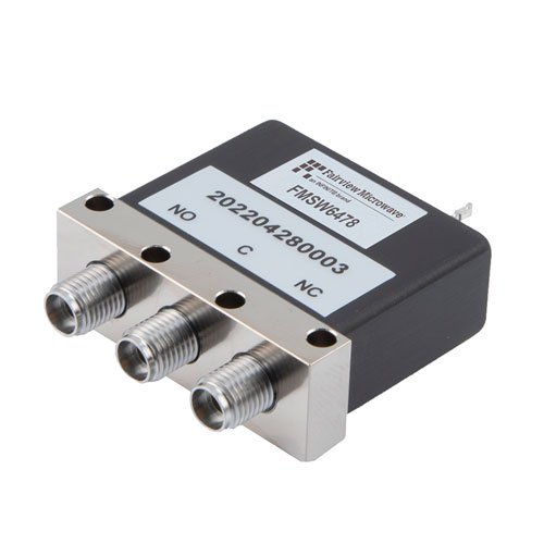 SPDT Electromechanical Relay Failsafe Switch, DC to 40 GHz, 2M Lifecycles, 10W, 28V, 2.92 mm, Solder Pins Fairview Microwave FMSW6478