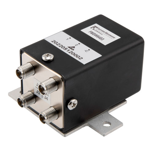 Transfer Electromechanical Relay Latching Switch DC to 40 GHz, 2M Lifecycles, 2.92 mm, 5 Watts, 28V, Self Cut Off, Diodes, Solder Pins Fairview Microwave FMSW6483