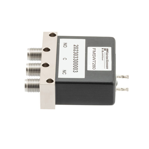 SPDT, Electromechanical Relay Failsafe Switch, DC to 43 GHz, 28VDC, 10W, Solder Terminals, 2.92mm Fairview Microwave FMSW7280