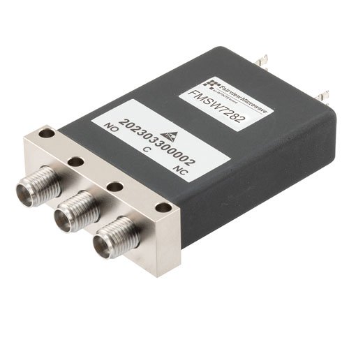 SPDT, Electromechanical Relay Failsafe Switch, DC to 43 GHz, 28VDC, 10W, Indicators, TTL, Diodes, Solder Terminals, 2.92mm Fairview Microwave FMSW7282