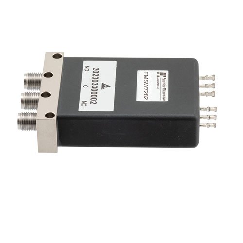 SPDT, Electromechanical Relay Failsafe Switch, DC to 43 GHz, 28VDC, 10W, Indicators, TTL, Diodes, Solder Terminals, 2.92mm Fairview Microwave FMSW7282