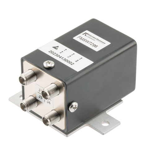 Transfer, Electromechanical Relay Failsafe Switch, DC to 43 GHz, 28VDC, 10W, Indicators, TTL, Diodes, Solder Terminals, 2.92mm Fairview Microwave FMSW7296