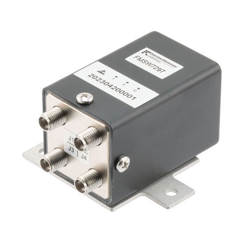 Transfer, Electromechanical Relay Latching Switch, DC to 43 GHz, 28VDC, 5W, Diodes, Self Cut-Off, Solder Terminals, 2.92mm Fairview Microwave FMSW7297