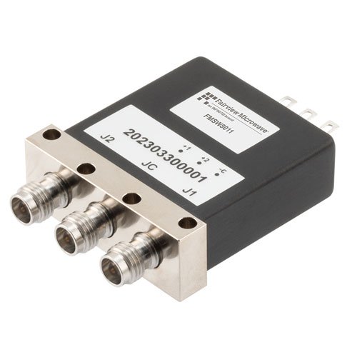 SPDT, Electromechanical Relay Latching Switch, DC to 53GHz, 28VDC, Solder Terminal, 2.4mm Fairview Microwave FMSW8011