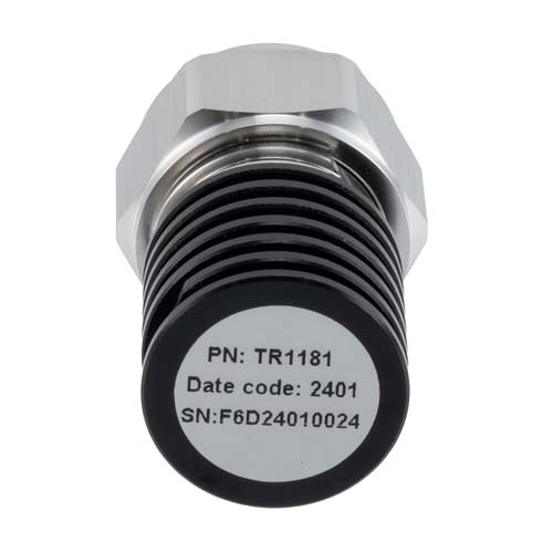 4.3-10 Male (Plug) Termination (Load) 5 Watts, DC to 6 GHz, Black Anodized Aluminum Fairview Microwave FMTR1181