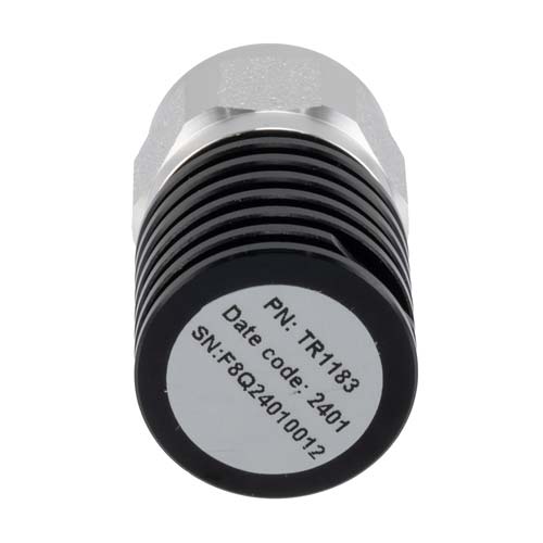 N-Type Male (Plug) Termination (Load) 5 Watts, DC to 6 GHz, Black Anodized Aluminum Fairview Microwave FMTR1183