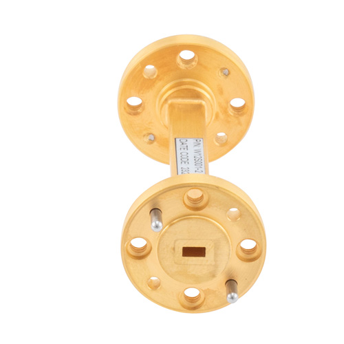 WR-12 Waveguide Section 2 Inch Length Using UG-387/U Round Cover Flange from 60 GHz to 90 GHz in Brass Fairview Microwave FMW12S001-2