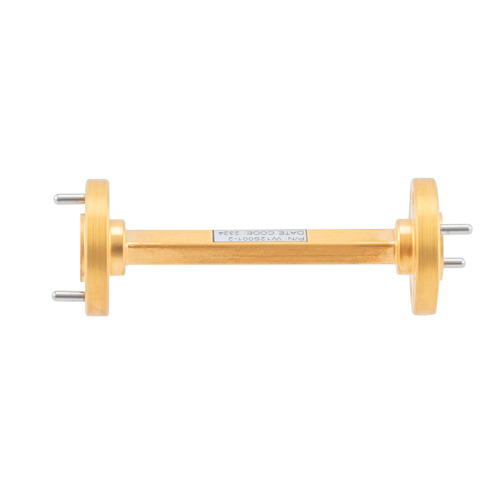 WR-12 Waveguide Section 2 Inch Length Using UG-387/U Round Cover Flange from 60 GHz to 90 GHz in Brass Fairview Microwave FMW12S001-2