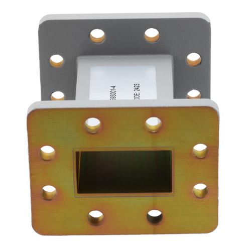 WR-159 Waveguide Section 4 Inch Straight Length, UG Cover and Grooved Flanges from 4.64 GHz to 7.05 GHz Fairview Microwave FMW159S001-4