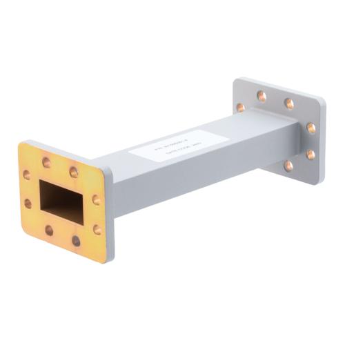 WR-159 Waveguide Section 8 Inch Straight Length, UG Cover and Grooved Flanges from 4.64 GHz to 7.05 GHz Fairview Microwave FMW159S001-8