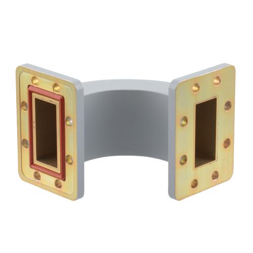 WR-187 Waveguide E-Bend using UG Cover and Grooved Flanges with a 3.94 GHz to 5.99 GHz Frequency Range Fairview Microwave FMW187B001