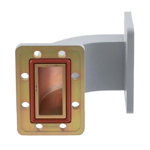 WR-187 Waveguide E-Bend using UG Cover and Grooved Flanges with a 3.94 GHz to 5.99 GHz Frequency Range Fairview Microwave FMW187B001