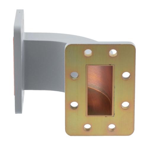 WR-187 Waveguide E-Bend using UG Cover and Grooved Flanges with a 3.94 GHz to 5.99 GHz Frequency Range Fairview Microwave FMW187B001