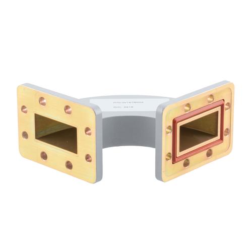 WR-187 Waveguide H-Bend using UG Cover and Grooved Flanges with a 3.94 GHz to 5.99 GHz Frequency Range Fairview Microwave FMW187B002