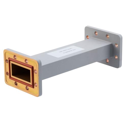 WR-187 Waveguide Section 8 Inch Straight Length, UG Cover and Grooved Flanges from 3.94 GHz to 5.99 GHz Fairview Microwave FMW187S001-8