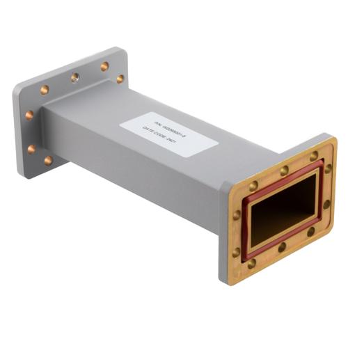 WR-229 Waveguide Section 8 Inch Straight Length, UG Cover and Grooved Flanges from 3.3 GHz to 4.9 GHz Fairview Microwave FMW229S001-8